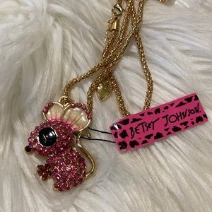 Betsey Johnson pink mouse 🐭 🩷necklace